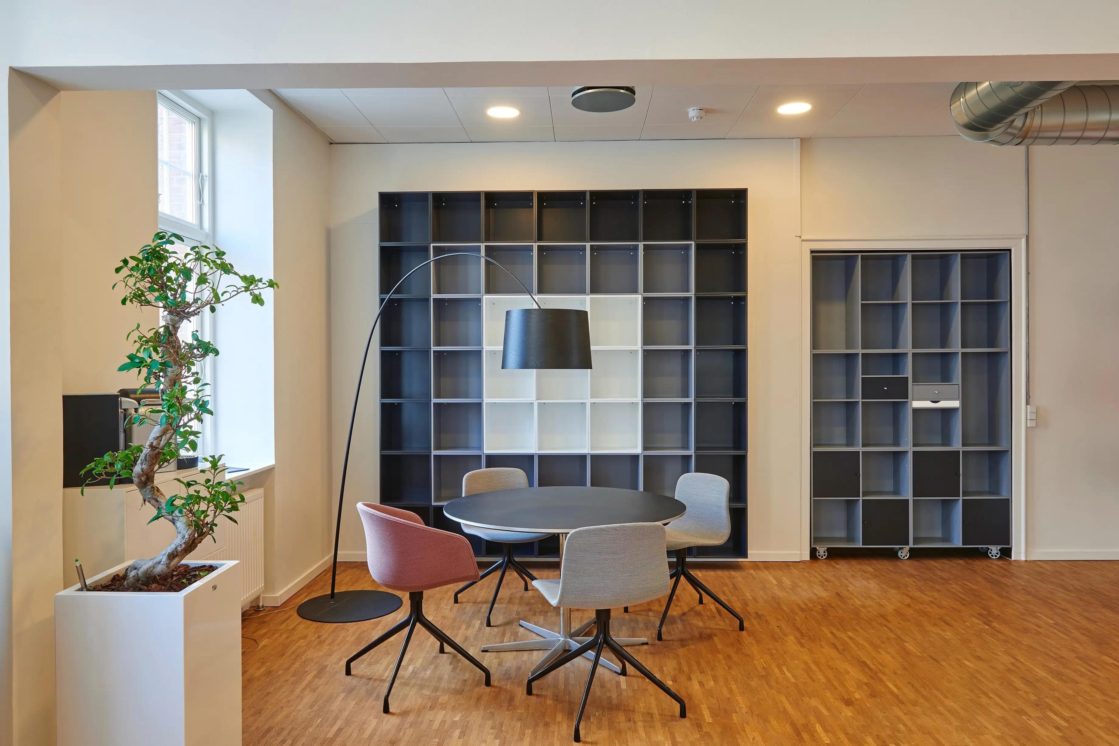 Image of a clean office space during the day.